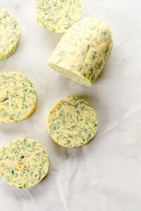 sliced herb butter