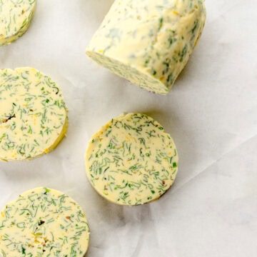 sliced herb butter
