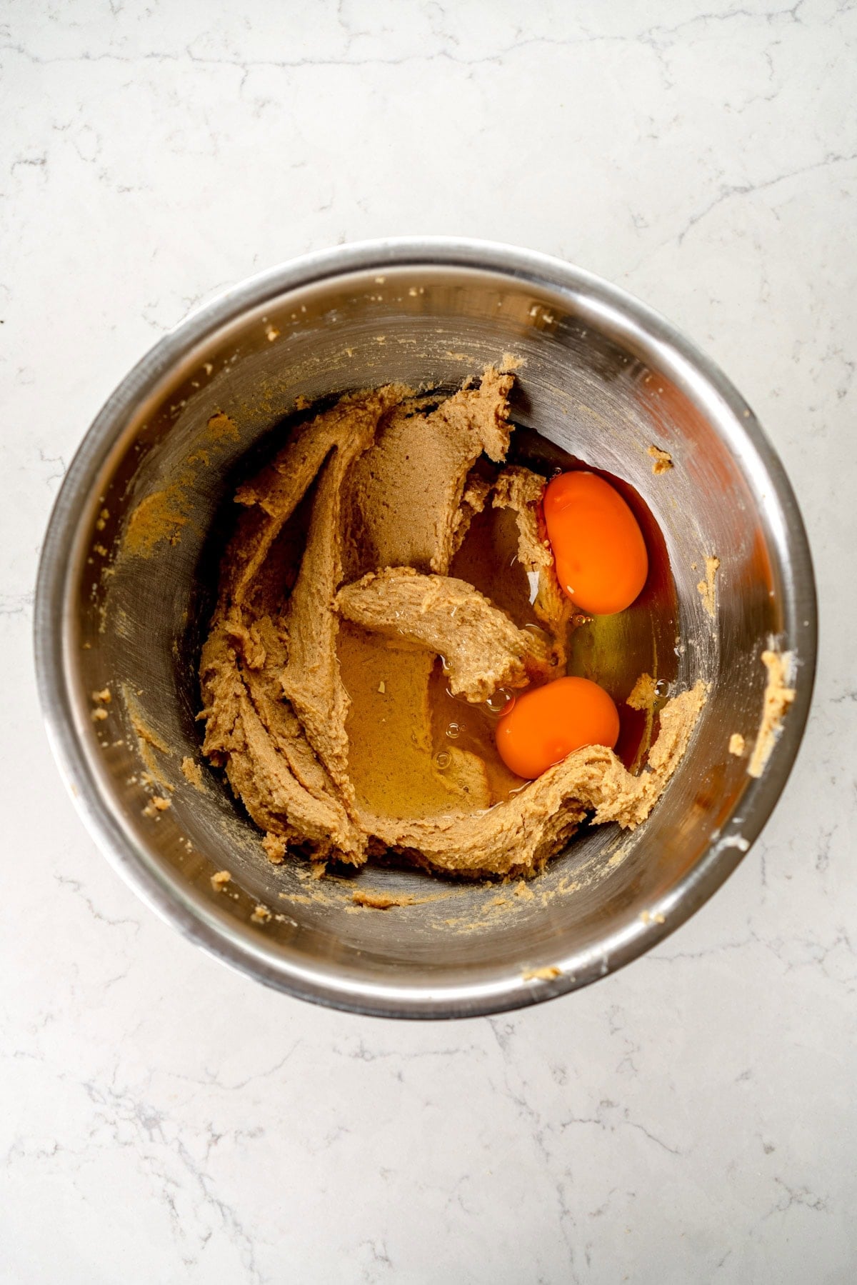 creamed butter and sugar with eggs 