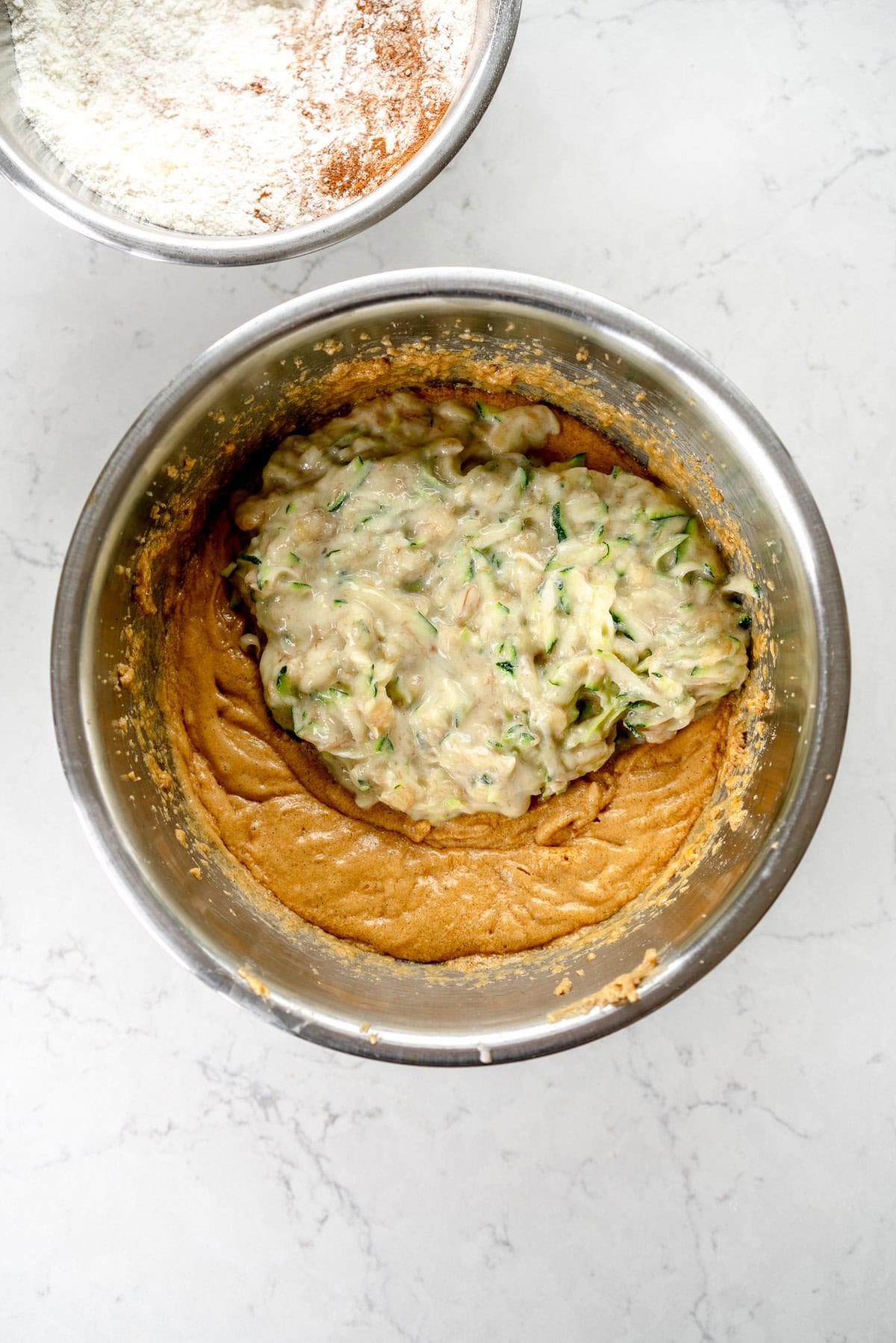 add zucchini and banana to batter