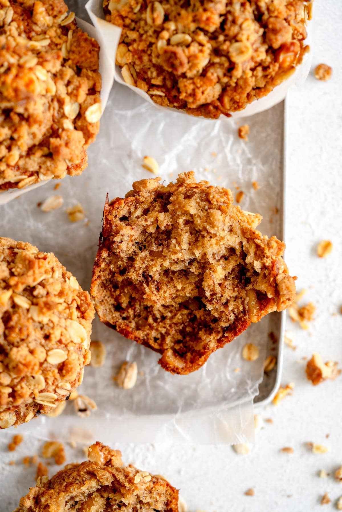 inside of banana nut muffins
