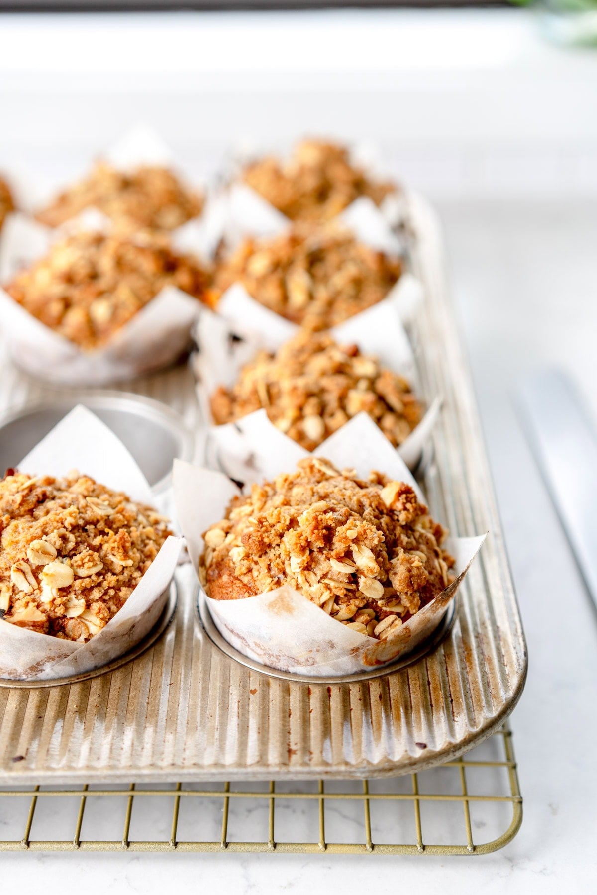 baked muffin with streusel
