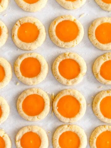 lemon curd cookies on sheet pan