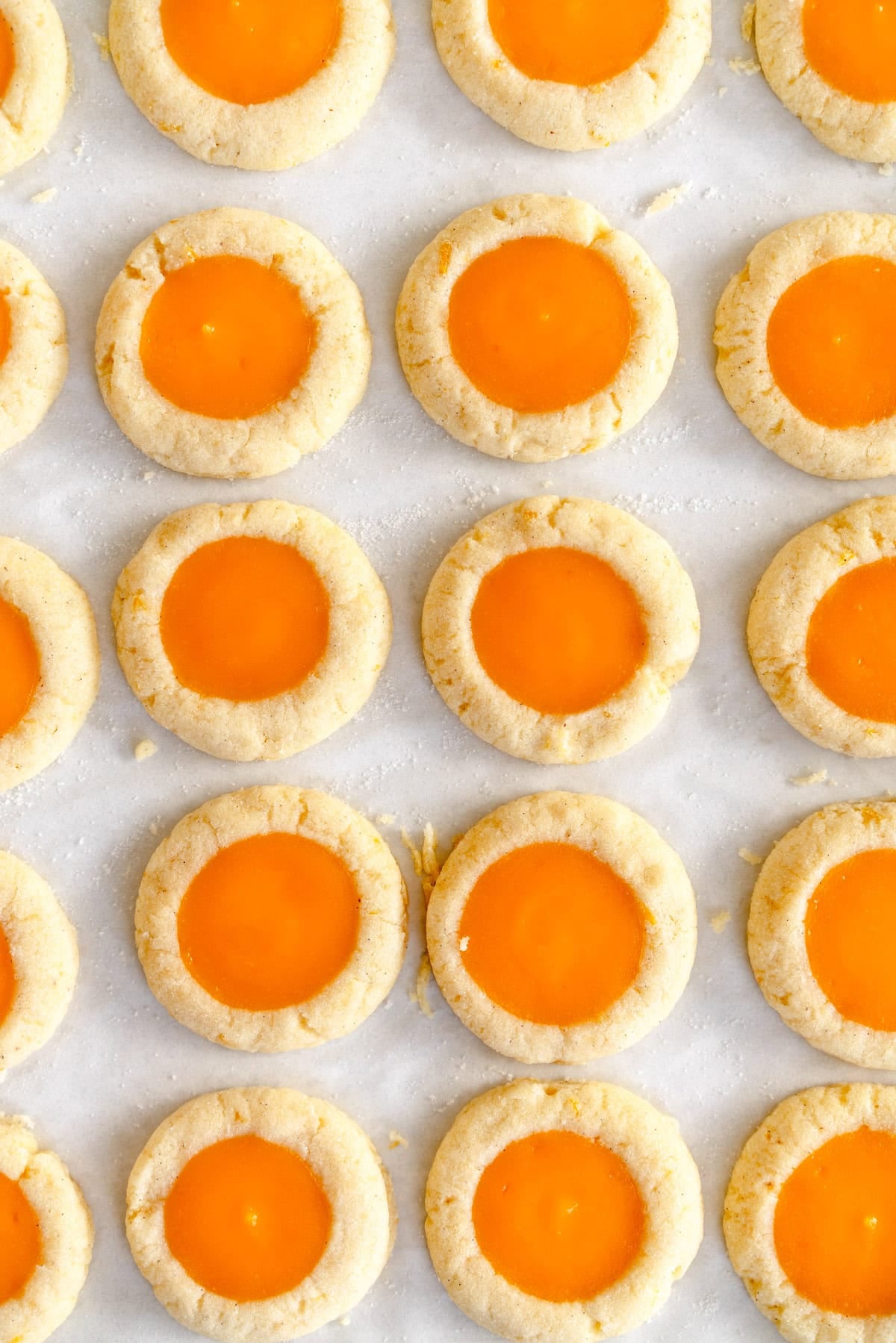 lemon curd cookies on sheet pan