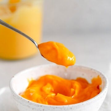 lemon curd on spoon
