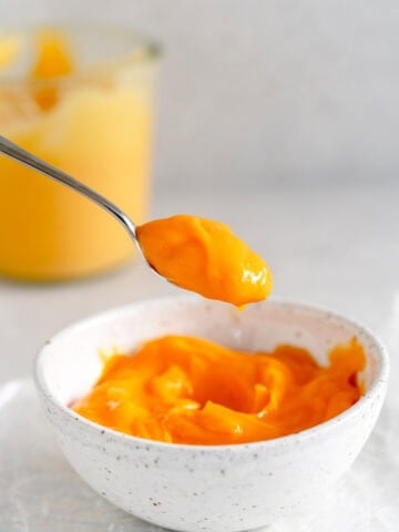 lemon curd on spoon