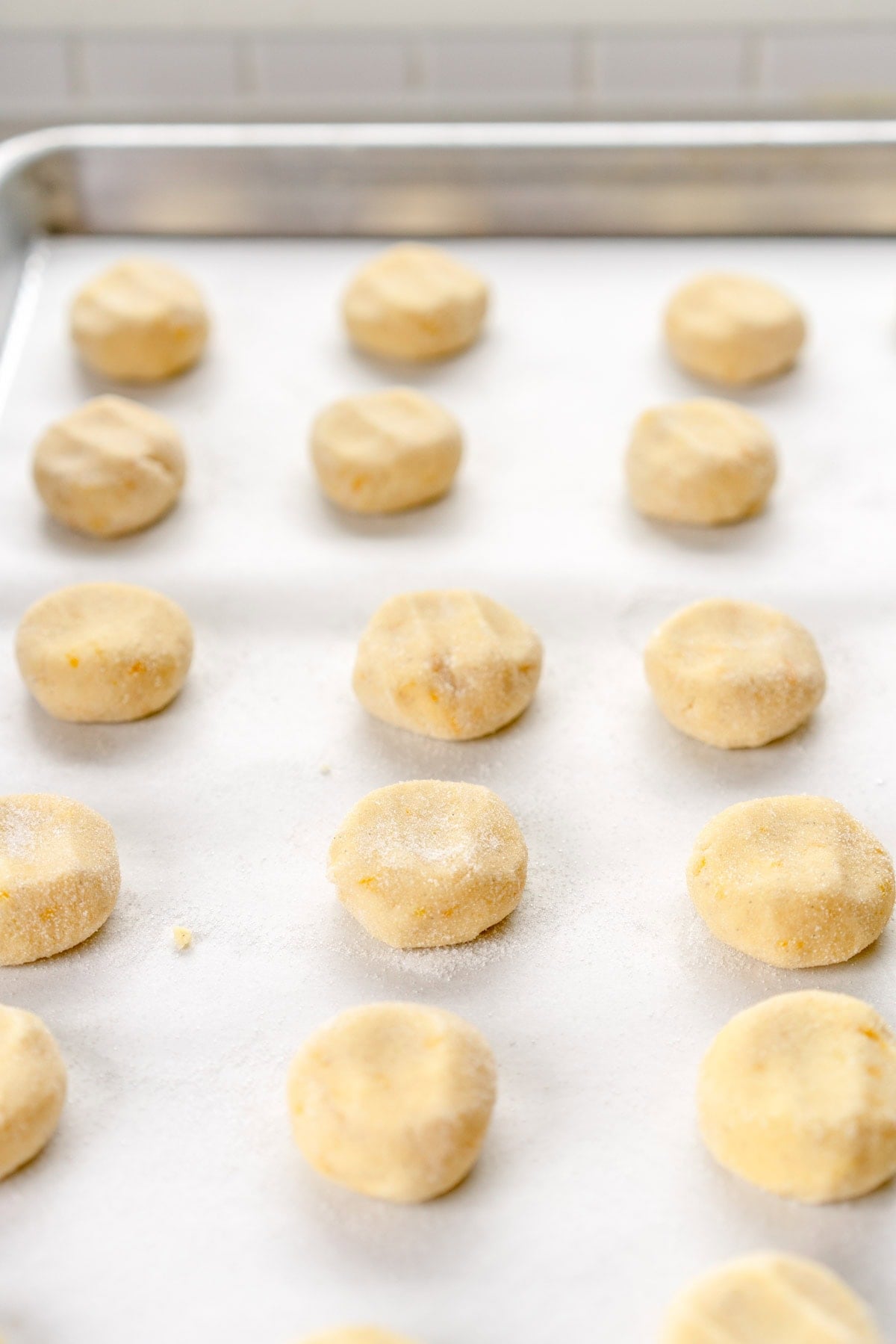 pressed down cookie dough