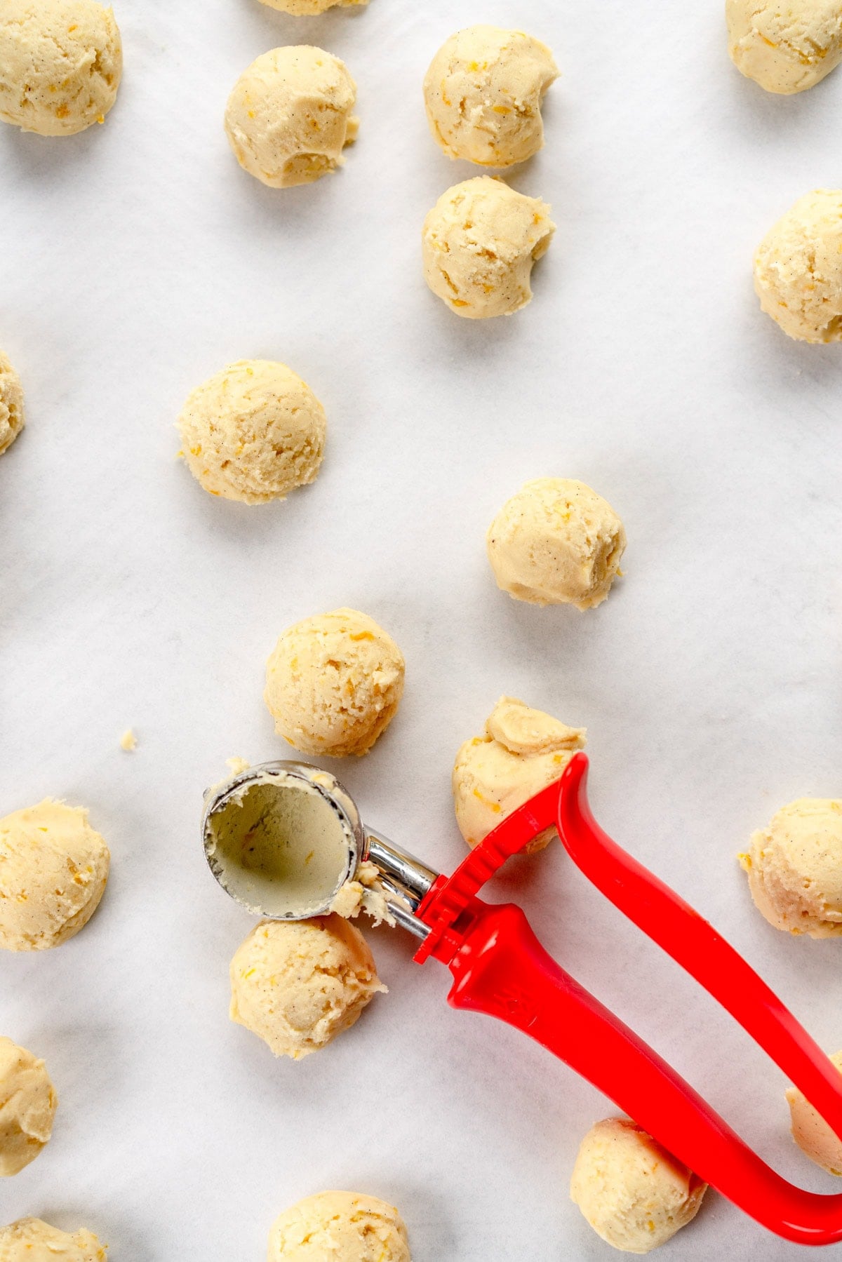 scooped cookie dough