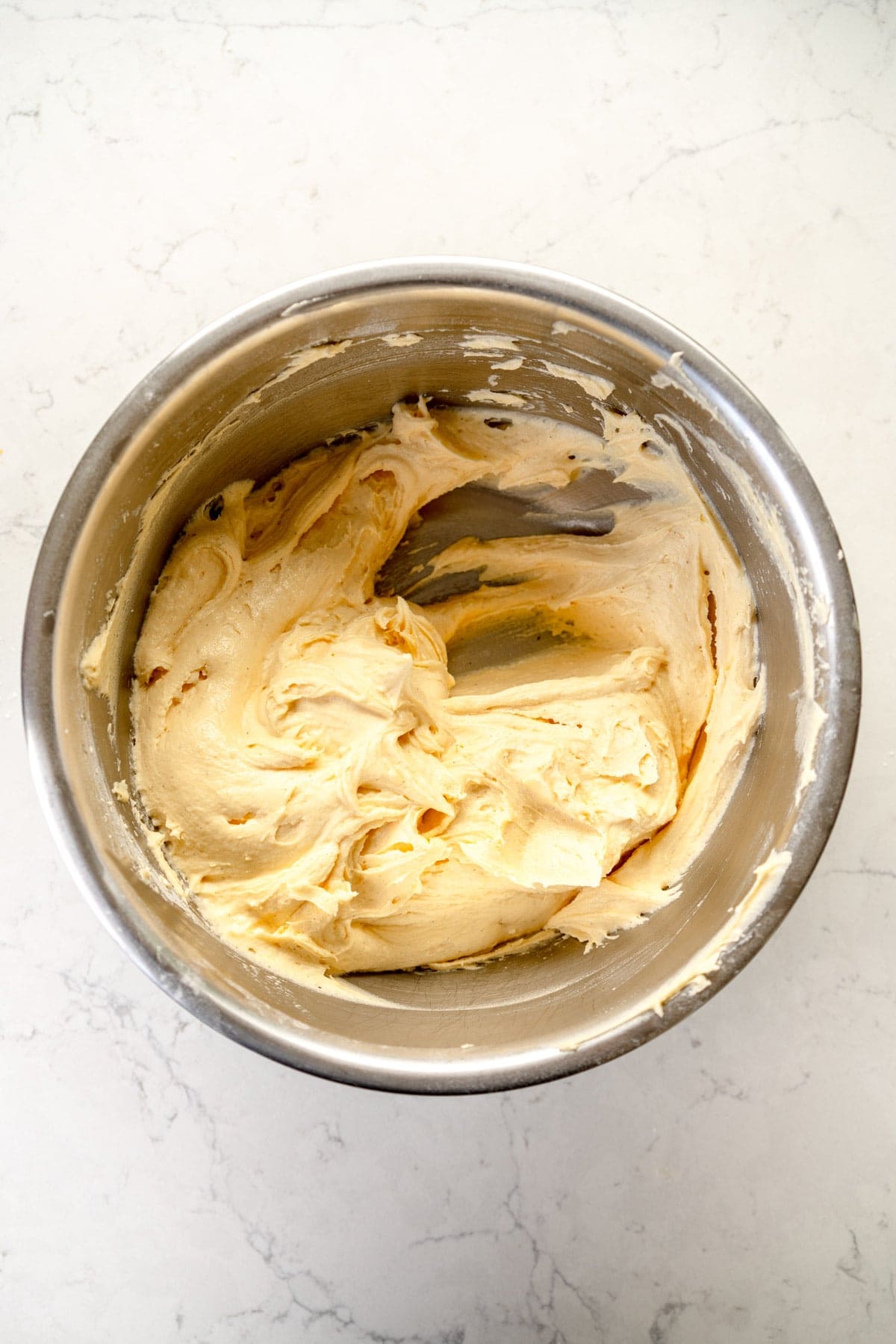 finished cake batter