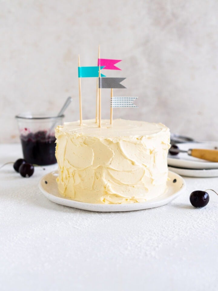 frosted vanilla cake