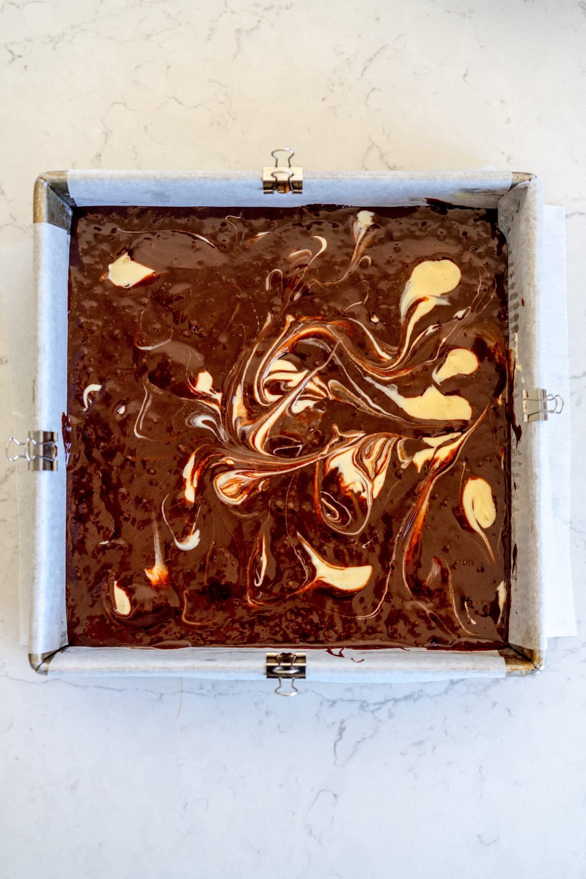 Swirl in cheesecake