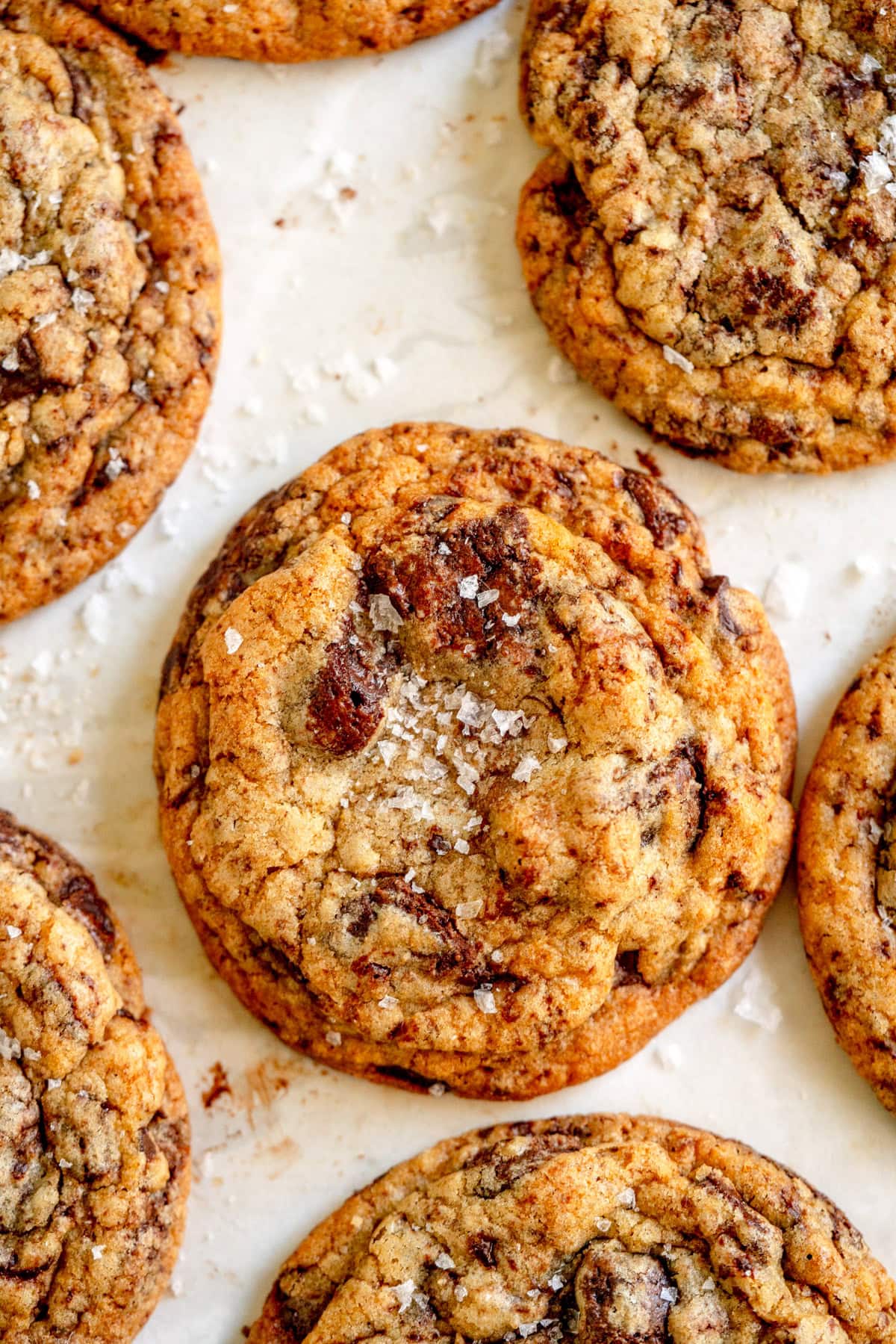 close up of baked cookie
