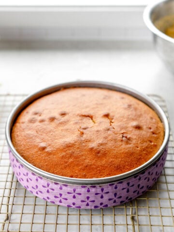 cake pan with bake even strip