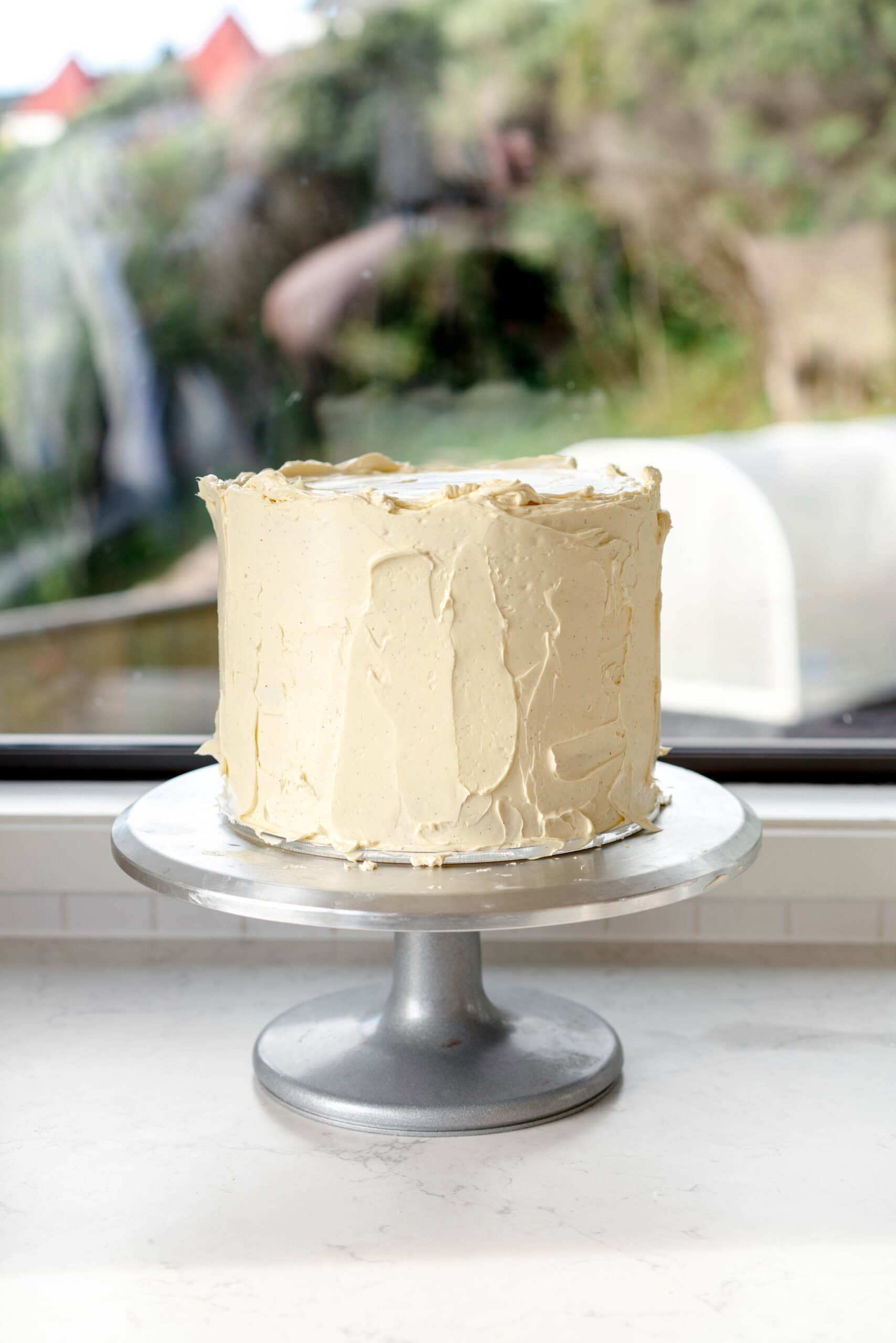 cake with buttercream covering