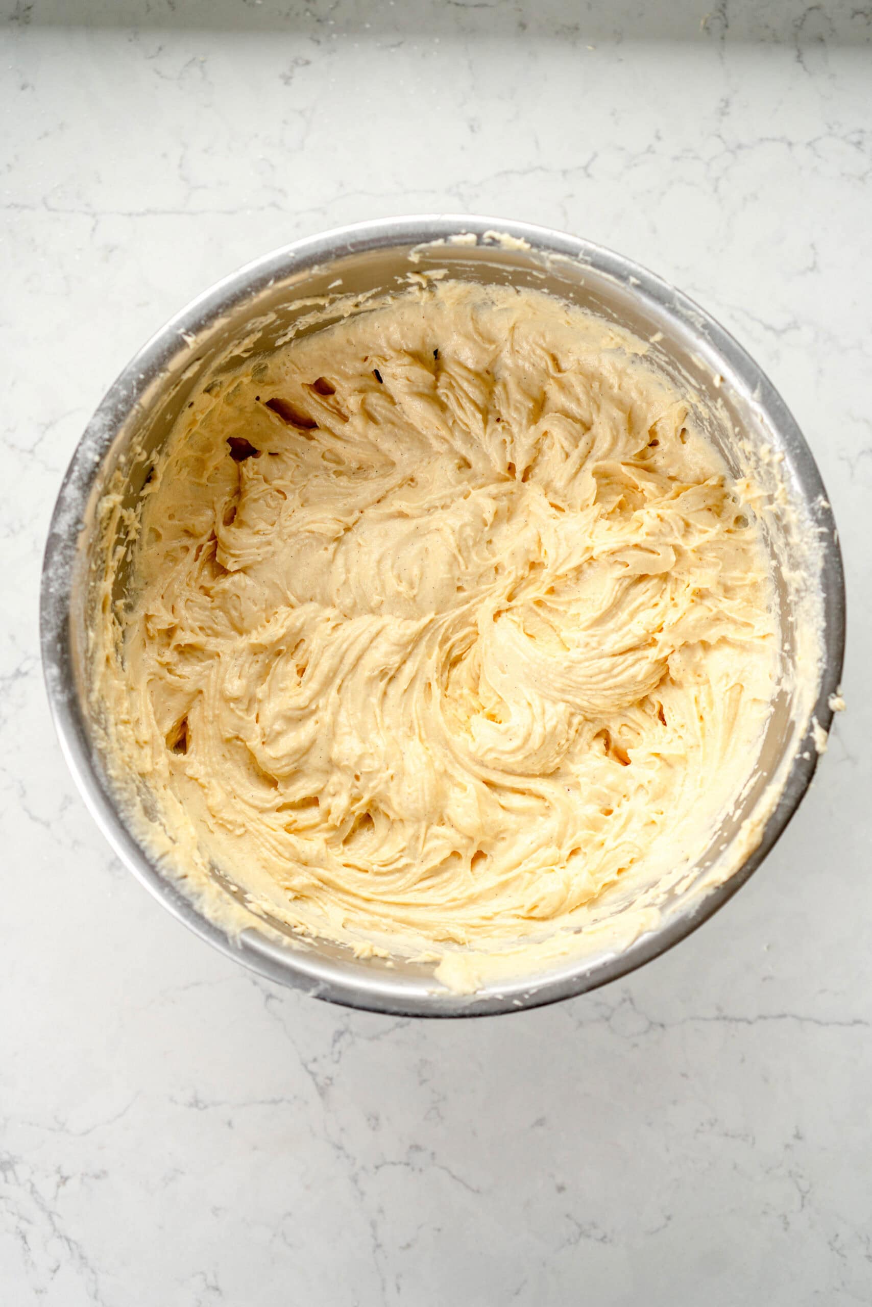 finished cake batter