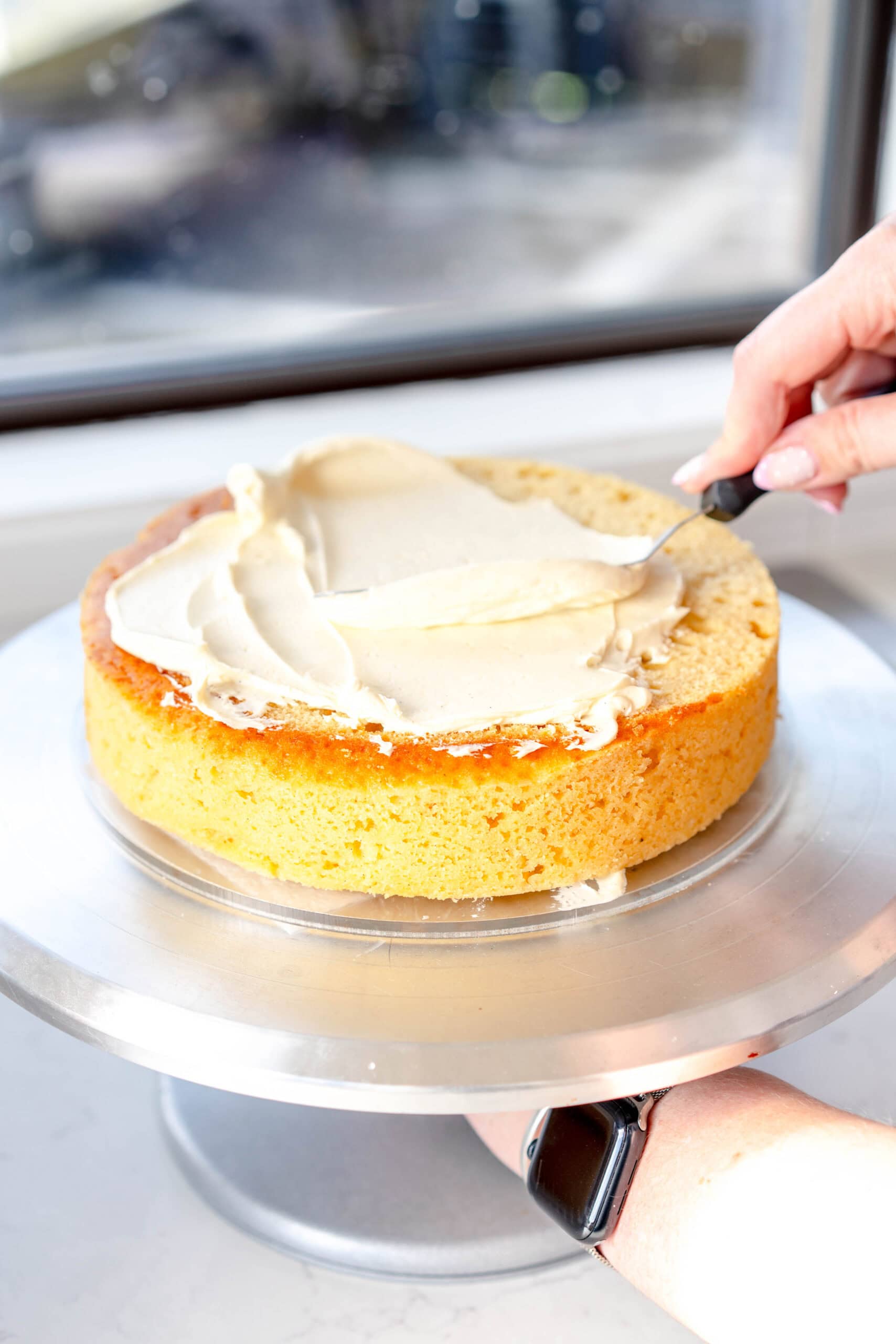 add frosting first layer