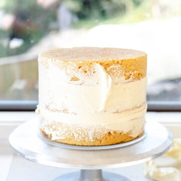 add top layer of cake