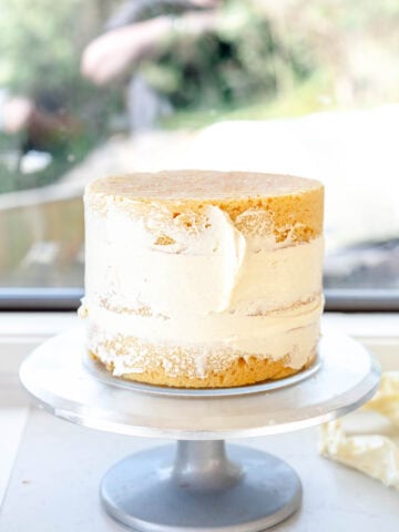 add top layer of cake