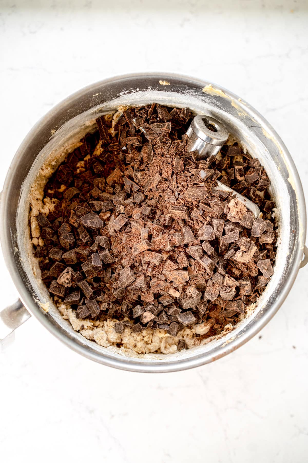 add chocolate to the cookie dough